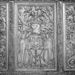 Detail of Beaton Panel depicting angels supporting emblems of the Passion.