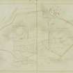 Plan of the enclosures of Steany Field and Bank Head, from a book of plans of the estate of Leith Hall belonging to General Alex Hay of Rannas, surveyed by George Brown, 1797.