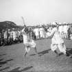 Crowd watching stick dance on the Maidan, Kolkata.