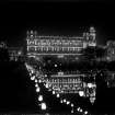Royal Insurance Building, Kolkata from across the Lal Dighi tank, lit for the British royal visit.