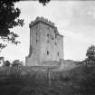 Clackmannan Tower. Scan from a glass plate. View from NE.