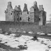 Aberdeenshire, Glenbuchat Castle. Scan from glass plate. View from SE.