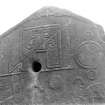 Aberlemno no 2, the Churchyard stone.
Detail of reverse, showing Pictish symbols