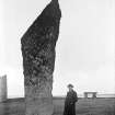 View of stone 2, Stones of Stenness, Orkney, in 1906.