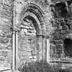 Blocked semi-circular Archway entrance to Chapter House.