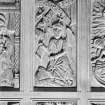 Interior.
Detail of carved wooden panel.
