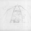 Section of Church, Oratory, Interior (East Elevation), Pencil, 1":2ft, HW63SW 1

