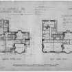 Ground and first floor plans.
Insc: 'House at Ninewells for JB MacDonald Esquire'.'Ground Floor Plan'.'First Floor Plan'.