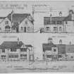 North, South, East and West Elevations.
Insc: 'House at Ninewells for JB MacDonald Esquire'.'North Elevation'.'West Elevation'.'South Elevation'.'East Elevation'.'Drawing No.3'.