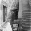 Interior. 
View of back of staircase.