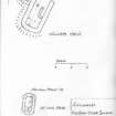 Annishader: dimensioned sketch of part of Main Group (NG 440 509): long building at NG 44019 50869 and kiln barn at NG 44016 50838