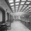 Interior view of the National Bank of Scotland, the banking hall.