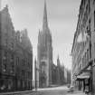 General view of Castlehill, Edinburgh. The church is now the site of the Hub Festival Centre.