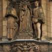 View of statues of John Lesley, Mary Queen of Scots and William Maitland of Lethington, centre of E wall.