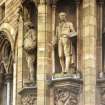 View of statue of Sir Henry Raeburn, third from left on NE tower.