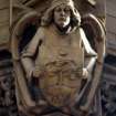 View of coat of arms of Glasgow on NE tower of Scottish National Portrait Gallery, Edinburgh.