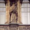 View of statue of John Knox, second from left on western section of N facade.