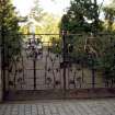View of the outer (iron) E gates from the E.