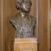 Interior.  Main staircase, detail of bust of H. Newberry F.R.A.