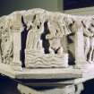 Interior.
Detail of carved panel on font.