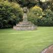 View of sundial, in gardens of Palace of Holyroodhouse, to NW of the Abbey.