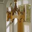 Interior: detail of St Martins Parish Church pulpit canopy
