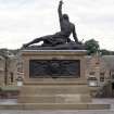 View of Fettes College War Memorial 'Carry On', at end of E drive.