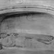 Edinburgh, Kirk Loan, Corstorphine Parish Church, interior.
View of effigies in West end of North wall of chancel.