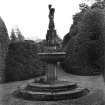 View of fountain in garden of Ravelston House