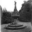 View of fountain in garden of Ravelston House