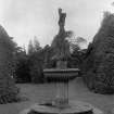 View of fountain in garden of Ravelston House