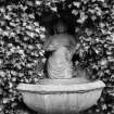 View of fountain in West wall of stair tower of old Ravelston House