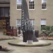 View of sculpture 'Hinc Sanitas', outside Royal College of Surgeons.