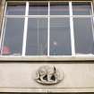 View of medallion containing an aardvark, on facade of building. Departmeant of Zoology, Kings Buildings, Edinburgh.