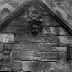Detail of gable with carved stone