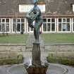 View of sculpture 'The Bath', in centre of inner quadrangle of Prestonfield School.