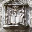 View of Cordiners' Panel, above door to 185 Canongate.