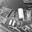 Oblique aerial view of Hall Russell Shipyard, York Place, Aberdeen.