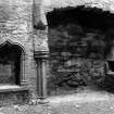 Dumfries And Galloway, Cardoness Castle. Interior. Hall, detail of fireplace.