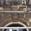 View of panel carved with dragons, above entrance to 36 Gilmore Place.