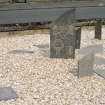Detailed view of 'Standing Stones', in garden of 1 West Camus Road.