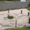 Detailed view of 'Standing Stones', in garden of 1 West Camus Road.