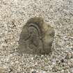 Detailed view of 'Standing Stones', in garden of 1 West Camus Road.