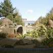 Detailed view of sculptures of beavers.