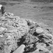 Walling to north of entrance. An image from the Buteshire Natural History Society archaeology photograph album, held at Bute Museum.
