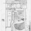 Photographic copy of drawing showing site plan with details of garden layout.