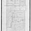 Photographic copy of drawing showing site plan with details of garden layout, and modern ammendment in biro.