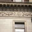 Detailed view of frieze above third floor windows of 112 Princes Street.