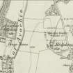 Avochie Castle: 1st Edition Ordnance Survey 6-inch map (Aberdeenshire  sheet xvii, 1874)