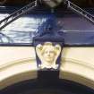 View of female keystone head, above entrance to The Saltire, 37 Rose Street.